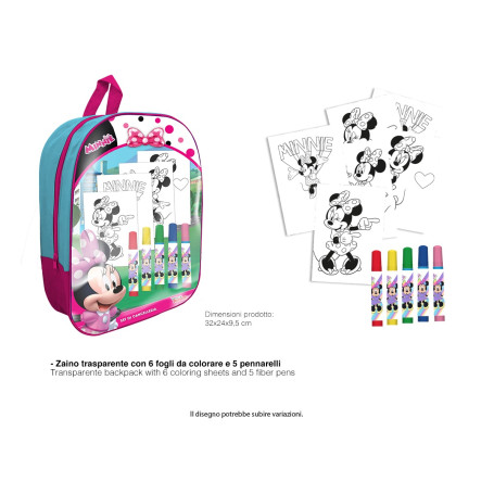 ZAINO TRASP.32CM C/ACCESSORI MINNIE