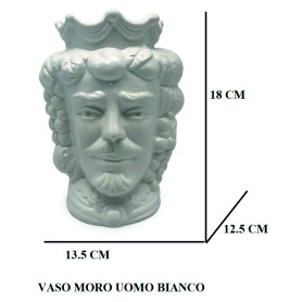 G.DI MARZO MORI VASO BIANC UOMO 18CM