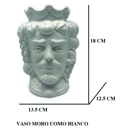 G.DI MARZO MORI VASO BIANC UOMO 18CM