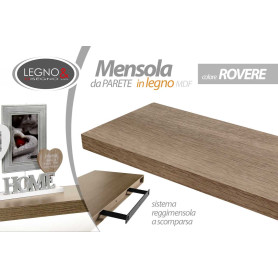 MENSOLA IN LEGNO 40X25X4 ROVERE