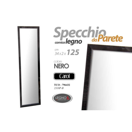 SPECCHIO CAROL NERO 35X125X2