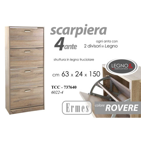 SCARPIERA 4 ANTE ERMES 63X24X150 ROVERE