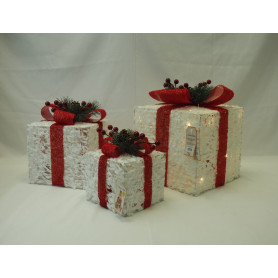 PACCO REGALO TINSEL BIANCO 25X25