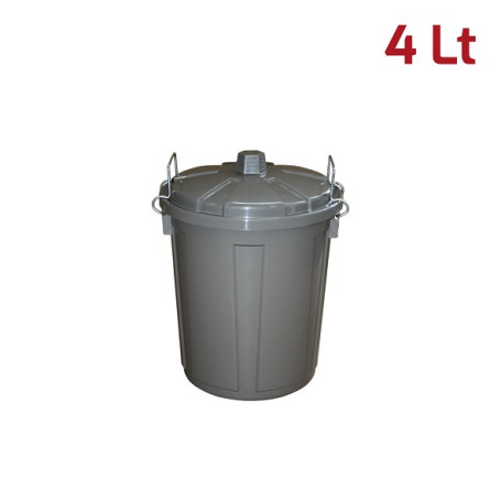 BIDONE C/COPERCHIO MINI BIN 4LT SILVER