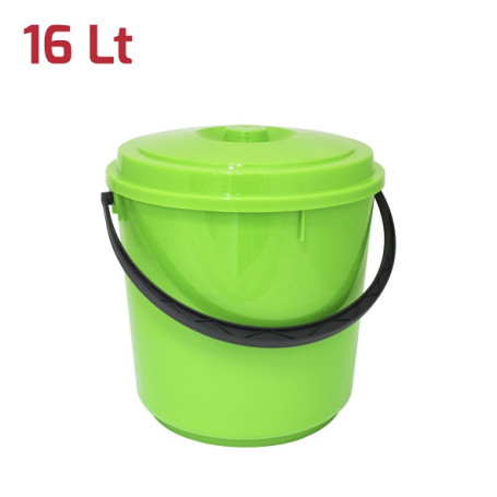 BIDONE C/COPERCHIO 16LT VERDE