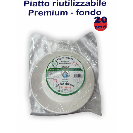 PIATTO RIUTILIZZ.PREMIUM FONDO 20PZ