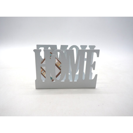 P/SALVIETTE METALLO"HOME"H.15X10X4 BIANC