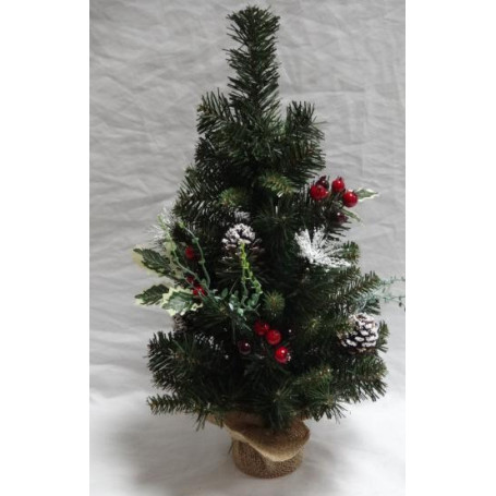 ALBERO NATALE H.50CM B.JUTA C/BACCHE ROS