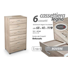 CASSETTIERA 6 CASS.ERMES 68X40X120