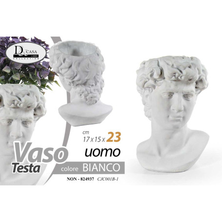 VASO TESTA UOMO 17X15X23 BIANCO